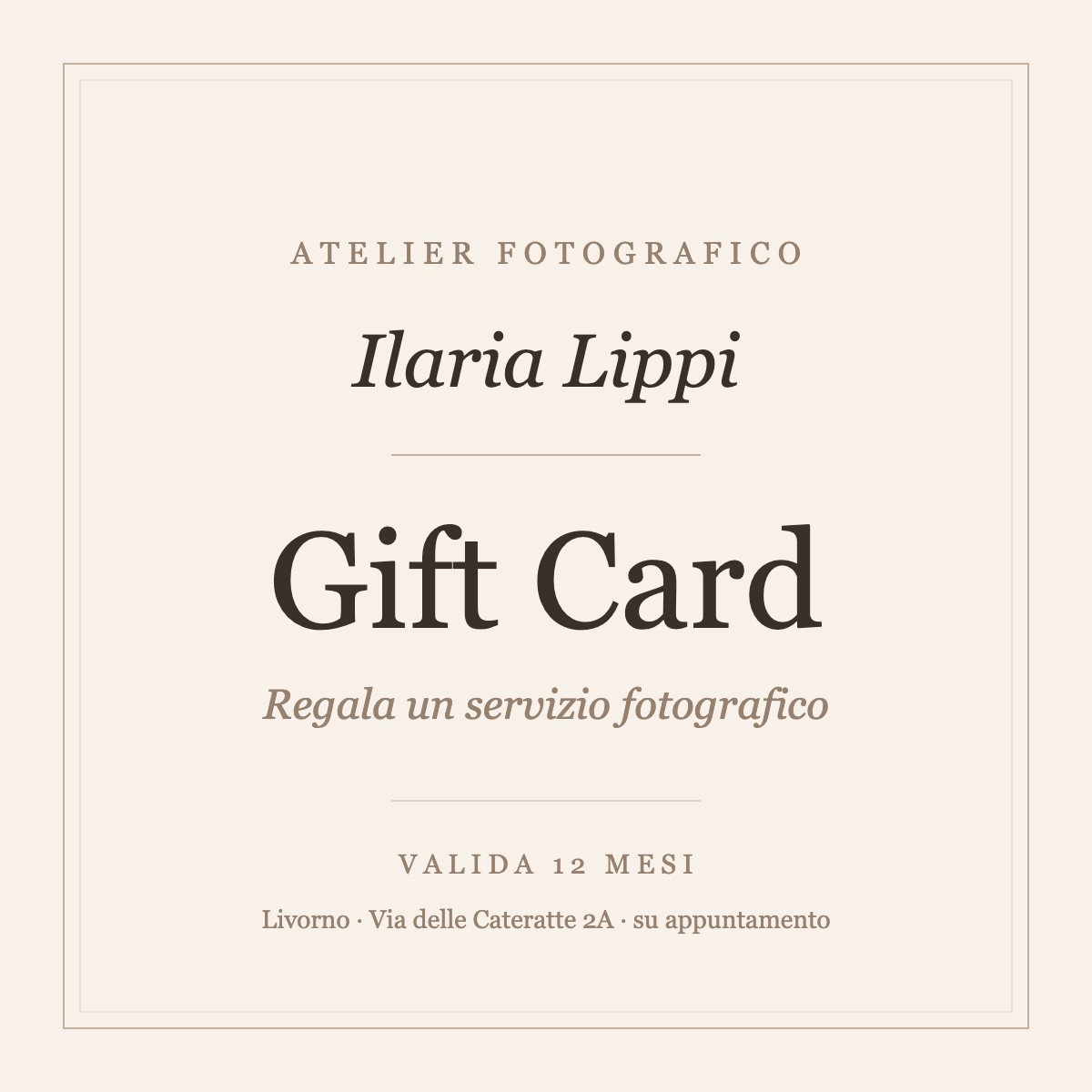 Gift Card Digitale · Atelier Ilaria Lippi — 450 €